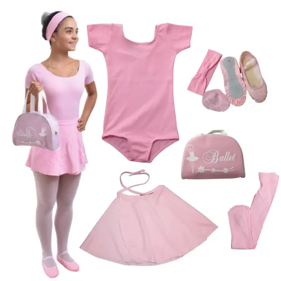 Kit de Ballet Infantil 7 itens Uniforme Balé