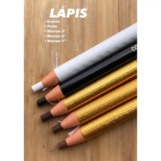 Lapis Dermográfico Marrom/Preto/Branco P/ Marcação De Sobrancelhas