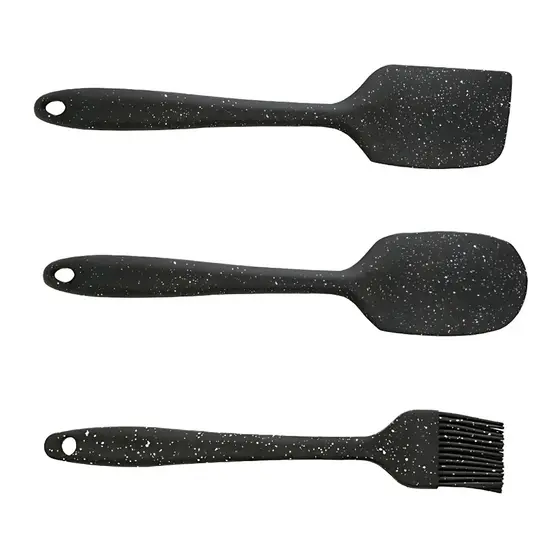 Kit 3 Peças Silicone Premium  Espátula + Colher Raspadora + Pincel – 27cm | Resistente ao Calor