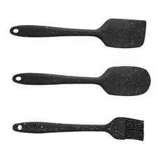 Kit 3 Peças Silicone Premium  Espátula + Colher Raspadora + Pincel – 27cm | Resistente ao Calor