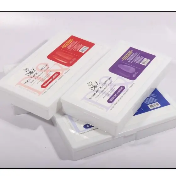 Caixa de unha postiça soft gel d&z com 500 unidades modelos