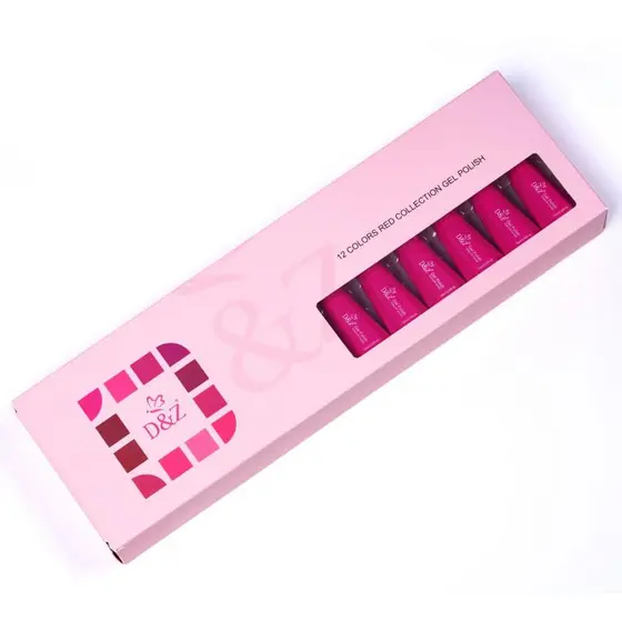 Kit Esmalte Em Gel D&Z Coleção Tons De Rosa 10ml 12 Unidades
