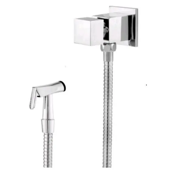 Ducha Higiênica Quadrada 1/4 de volta c-80 Metal Engate de 1.80