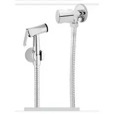 Ducha Higiênica Banheiro Metal Cromada Completa com Engate Mangueira Gatilho Metal 1,20 1/4 Volta C-42