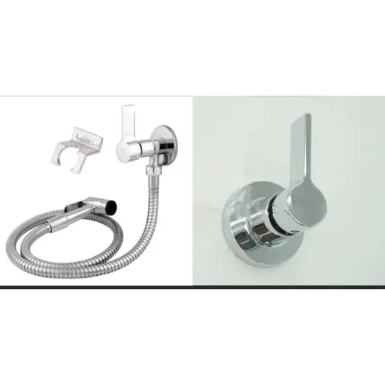 Acabamento C-70 em Metal + Ducha Higiênica C-70 em Metal