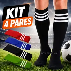 4 Pares ou 1 Par de Meião Futebol Adulto Cano Alto Confortável Ideal Treino e Jogo Respirável