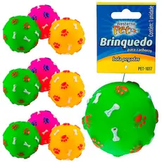 Kit de Bola Diametro 8cm para Cachorro com Som e Pegadas | Brincar e Interagir com Pessoas e Animais