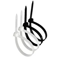Abraçadeira Nylon 3,6mm Melfi Auto Travante Preta UV Branca Kit 500 Unidades