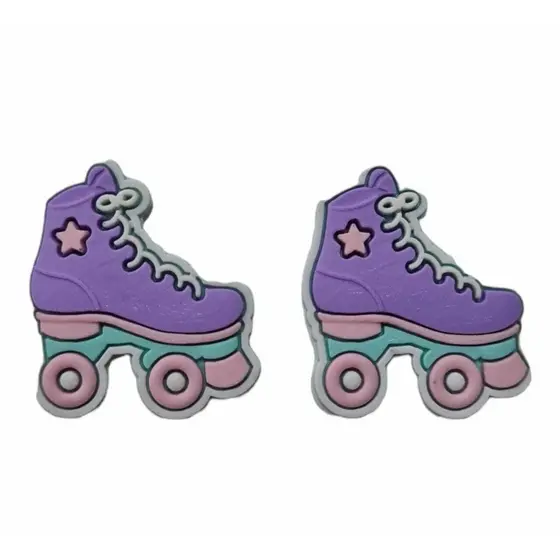 Aplique Emborrachado - Patins Lilás - 32x37mm - 2un