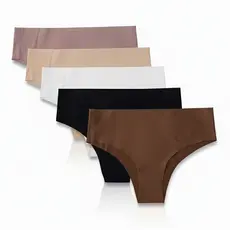 Calcinhas Cintura Alta 8 Cm Calcinha Sem Costura Microfibra Luxo Cós Alto Corte Laser Cós Alto 1, 2, 3 ou 4 Peças