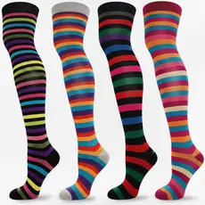 Meias Listradas Meia 3/4 Frio Infantil Quente Veste 26 ao 36 Arco-Íris Boneca de Trapo Carnaval Chiquititas 1, 2, 3 ou 4