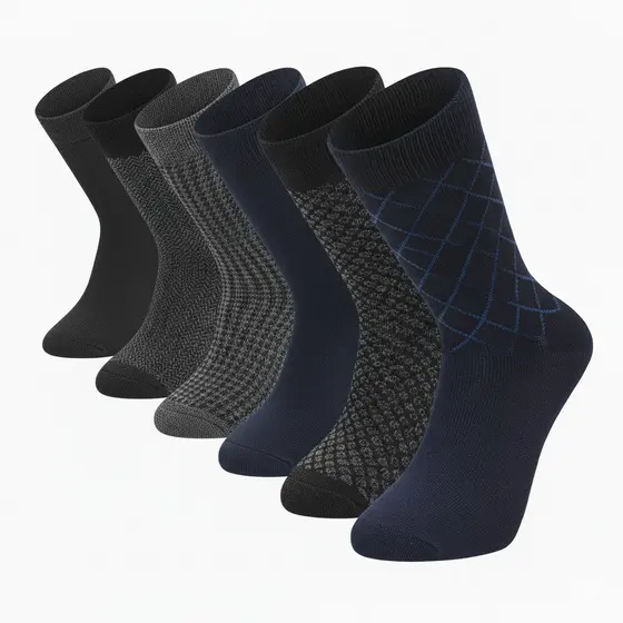 Kit Meia Social Masculina Premium Grossa fio 40 Sortida Lisa e ou Estampada