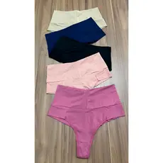 Kit de Calcinha aperta barriga Fio duplo modelando bum bum e barriga de poliamida