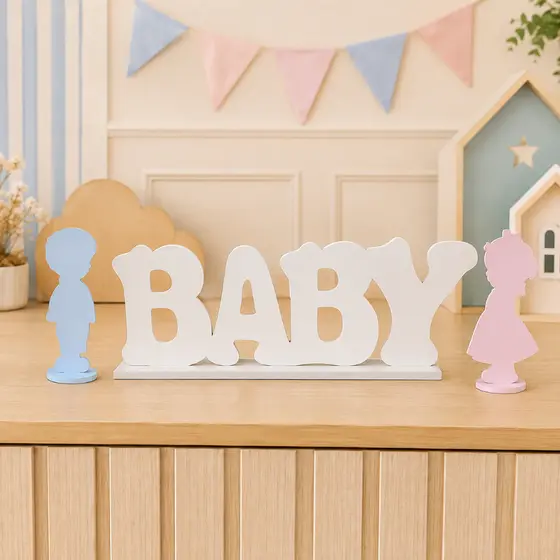 Kit 3 Unidades Baby Display Mesa Chá Revelação Decoração Festa