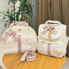 Bolsa Maternidade Personalizada Bordada Kit 2 Peças Térmica Impermeável