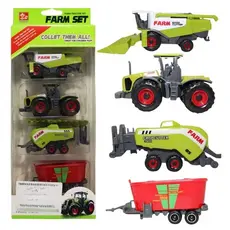 Kit Com 4 Miniaturas Plástico Patrola Trator Agrícola Para Montar Fazenda.