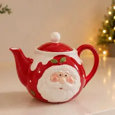 Bule de Porcelana De Natal 800ML -  Designer Papai Noel