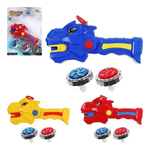 Pião Combate Iron C/dragon Disparador Pião Combate Cor Aleatória