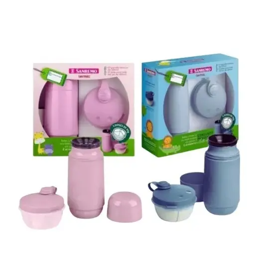 Conjunto Garrafa 250ml E Pote Para Leite Em Pó - Sanremo