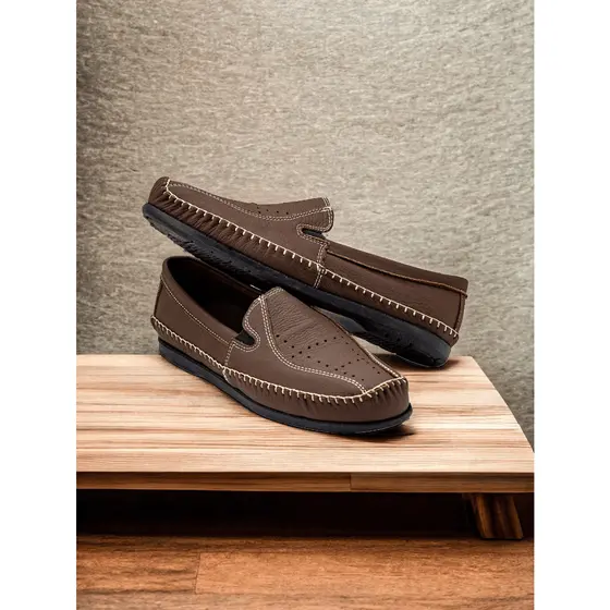 Sapato Mocassim Sapatilha Masculino Ortopédico de Couro Legitimo Antiestresse