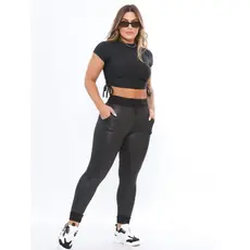 Calça Jogger em Cirre Estilo Couro