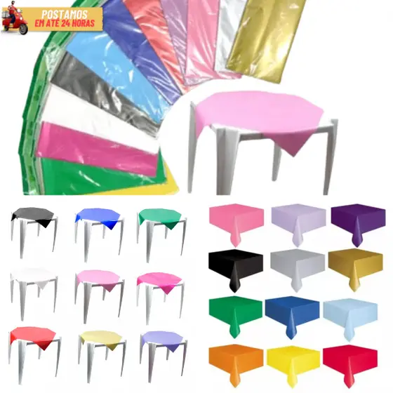 Kit 20 Toalhas De Mesa Lisa Plástica 80x80cm Para Aniversário Festa Casamento