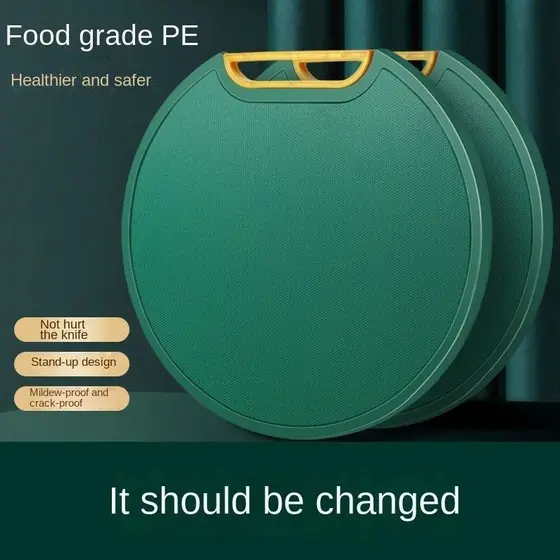 Tábua De Corte Verde Antibacteriana À Prova De Mofo Com Suporte Em Pé Para Cozinha Fruta Carne