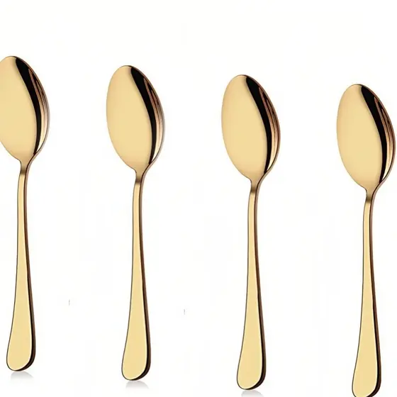 6 Unidade Colher De Jantar Aço Inox Material Seguro Reutilizável Delicado Polimento Processo De Polimento