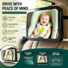 1/2/3Pcs Espelho Retrovisor Banco Traseiro Bebê Conforto Cadeirinha Campo de visão amplo Material inquebrável