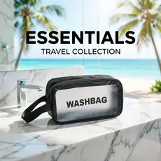 Kit 4 Necessaire Maquiagem Feminina Transparente WashBag a Prova de Água