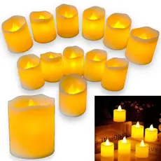 24/48/72 Pcs Vela Decorativa Led Eletronica Artificial Romantica Com Bateria Igreja Casamento Natal FestasE AniversáRio