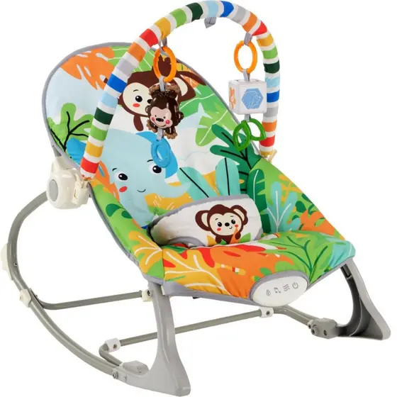 Cadeirinha descanso Smile vibratória com Ruído Branco para o bebê - Zoológico