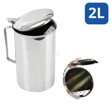 Jarra 2L Inox Com Tampa e Aparador de Gelo Para Água, Suco e Bebidas em Geral