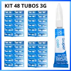 Kit 48 Cola Instantânea 3g Uso Geral, cola tudo super cola bond (cerâmica, couro, plástico, borracha, porcelana)