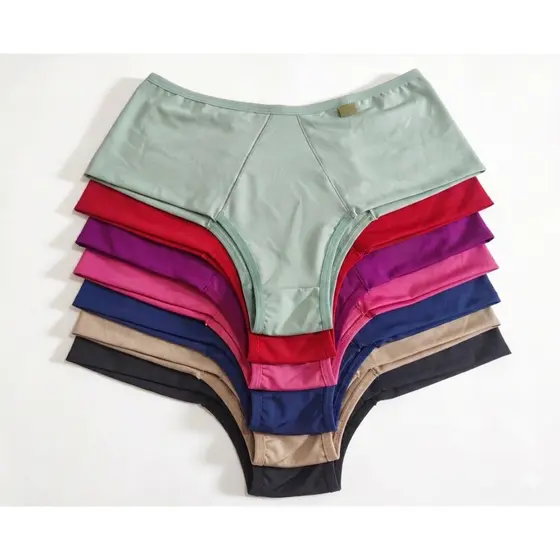 Calcinhas Conforto Lateral Dupla Tanga Microfibra Calçola Feminina Kit 6 Peças