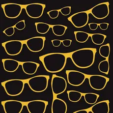 Papel De Parede Lavável Casual Óculos Laranja Com Fundo Preto Adesivo Decoração Rolo de 3 Metros