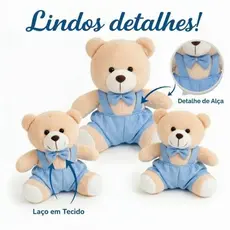 Trio de Ursinhos de Pelúcia para Nicho | Decoração Quarto Bebê Menino Festa Infantil
