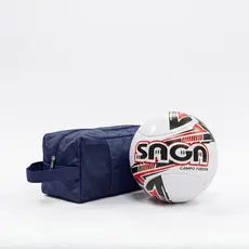 Kit Bola Campo Vermelha + Porta Chuteira Medidas Oficiais