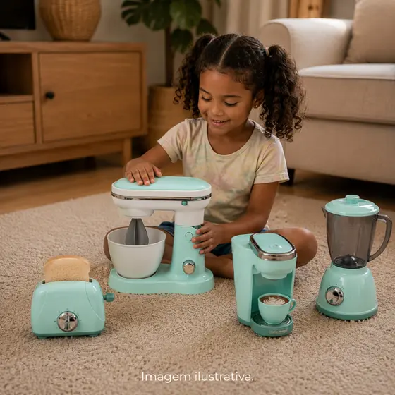 Mini Cozinha Infantil Design Realista Funciona De Verdade Diversão Fênix Luz Som Interativo Completa