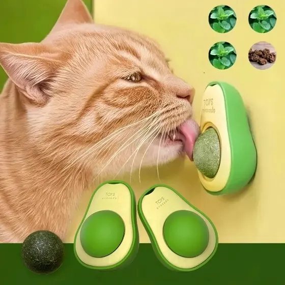 KIT Abacates de Brinquedo Para Gato Com Catnip Interativo para Gato Com Erva Natural de Gato