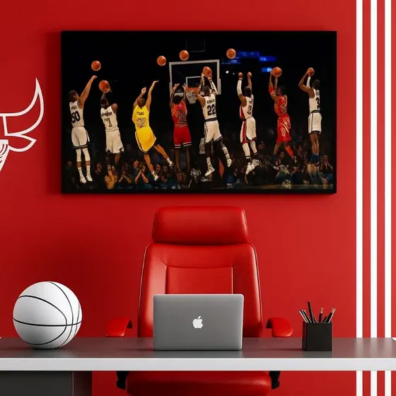 Quadro Decorativo Basquete Lendas da NBA Peça Única Vários Tamanhos Alta Resolução