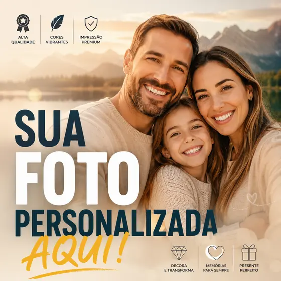 Quadro Decorativo Personalizado com a Sua Foto Seus Momentos Seus Sonhos Tamanhos Variados