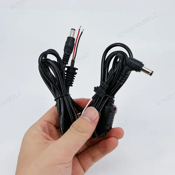 20awg 5A DC 5.5x2.1mm 5.5x2.5mm Carregador De Energia Macho Ângulo Reto Fonte Plug Estender Cabo Conector Para PC Portát