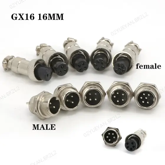 16mm GX16 2 3 4 5 6 Pinos Aviação Macho Plug Fêmea Soquete Cabo Conector Conversor De Energia 250V 3/5/7 AMP q1 BR2L2