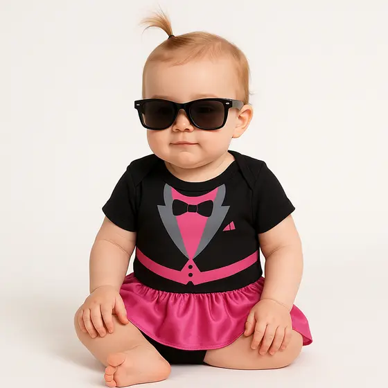 Body Bebê Infantil Menina Mêsversário Temático Poderosa Chefinha Super Confortável Linha Premium