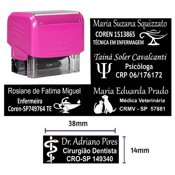 Carimbos Personalizado Para Medica Dentista Enfermeira