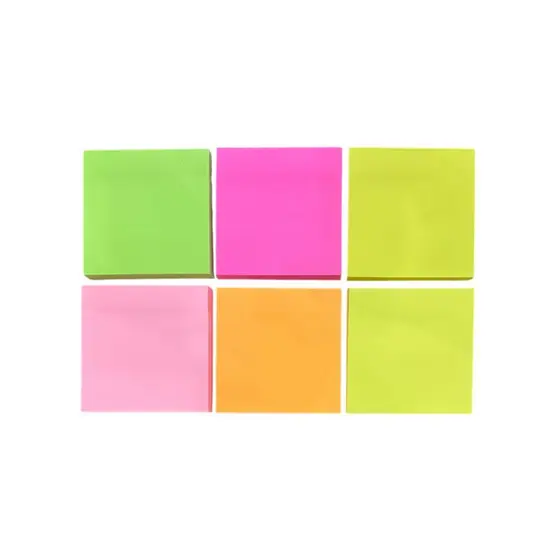 kit bloco de notas adesivas tons neon - 6 blocos