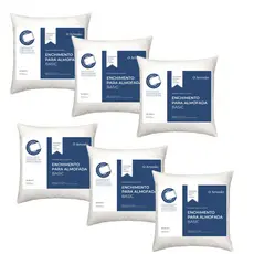 kit 6 refil para enchimento de almofada 45x45 fibra siliconada antialergico lavavel macio