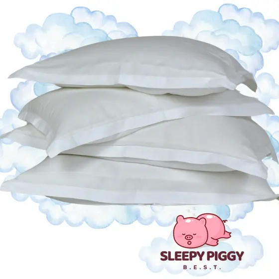 KIT 4 TRAVESSEIROS SLEEPY PIG ANTIALÉRGICO MACIO TOQUE DE ALGODÃO 50X70 CM