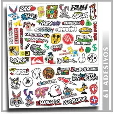 61 Adesivos Para Capacete Baú Moto 244 Grau Mega Cartela Paralama Bike Carro